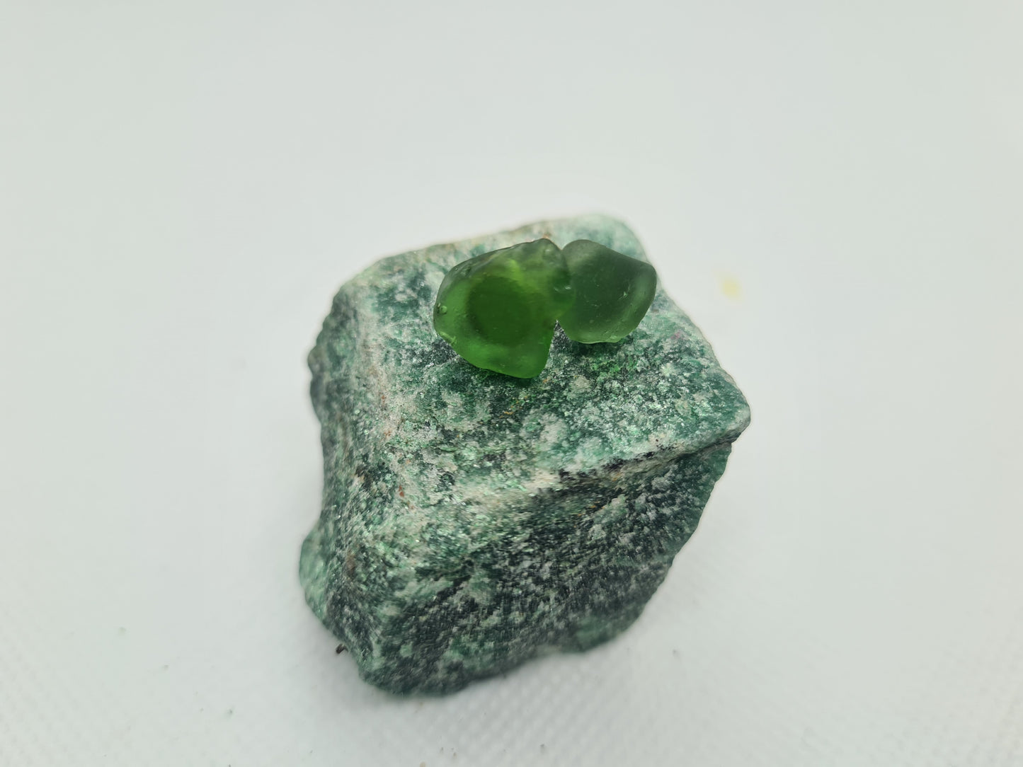 Green Sea Glass Stud Earrings