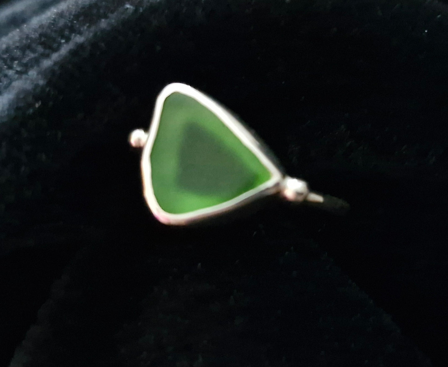 Small Green Sea Glass Ring