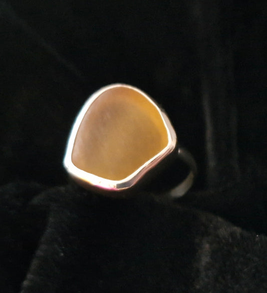 Yellow Sea Glass Ring