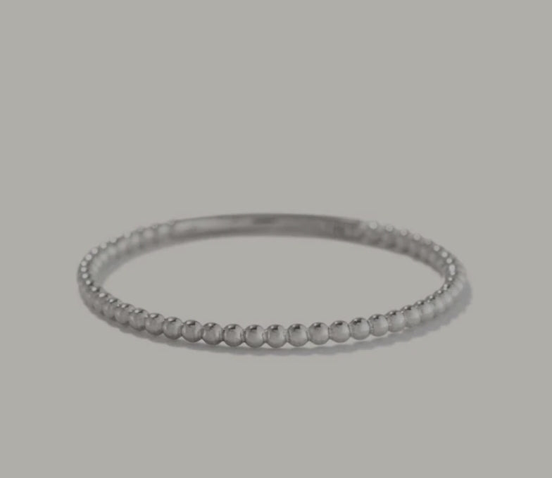 Sterling Silver Beaded Stacking Ring